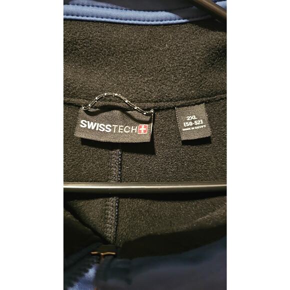 Swiss Tech Mens Softshell Jacket Wind Waterproof Blue Indigo Size 2XL, - Picture 6 of 7